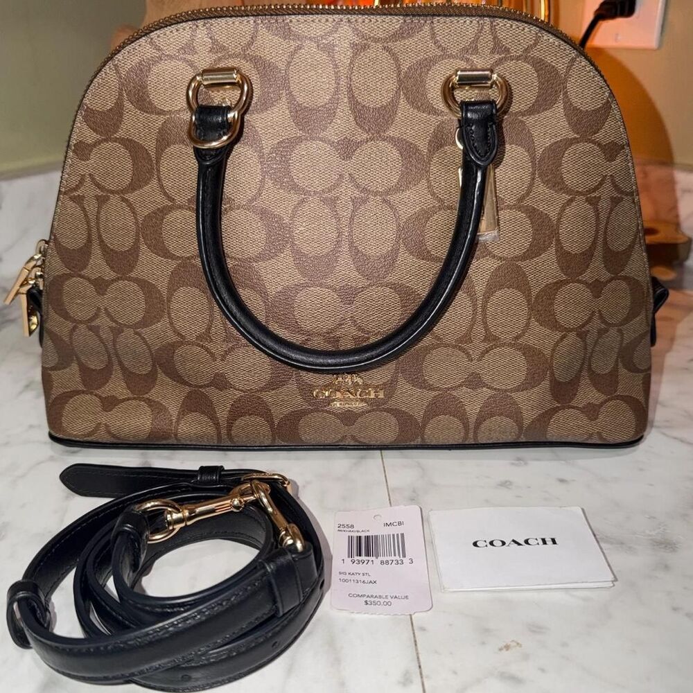 Coach Women's Brown and Tan Bag
